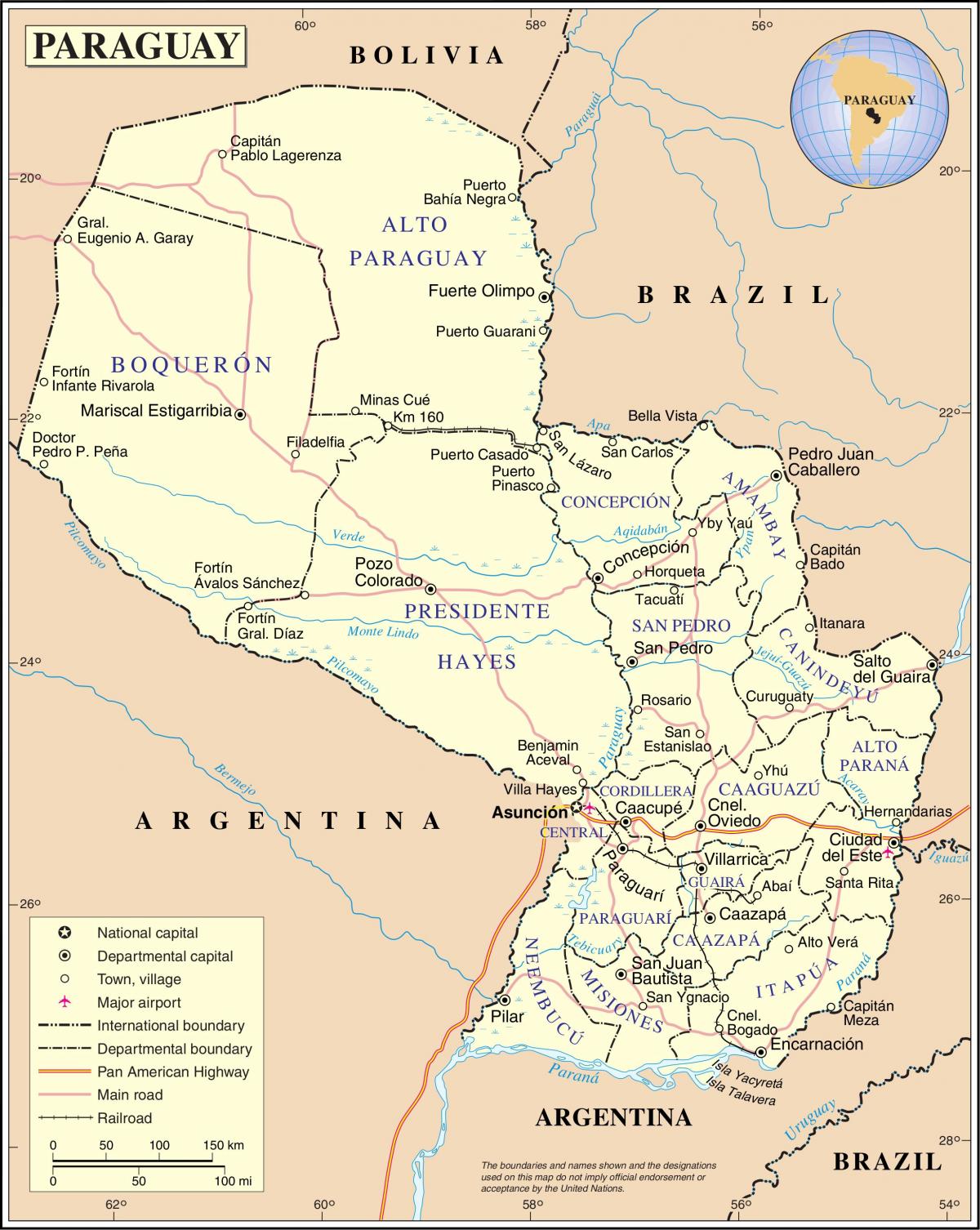 Mapa cateura Paraguaj 