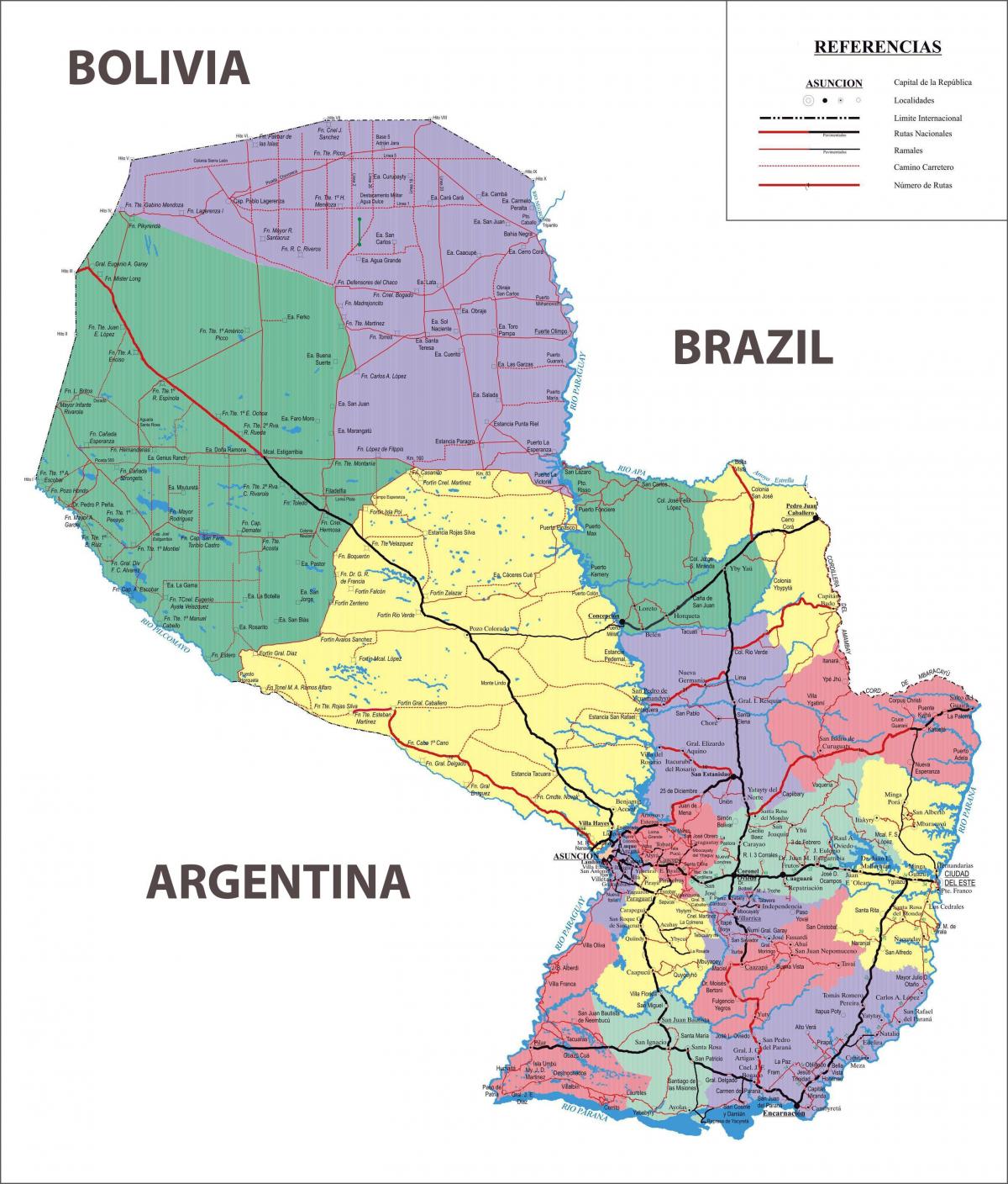 mapa Paraguaj