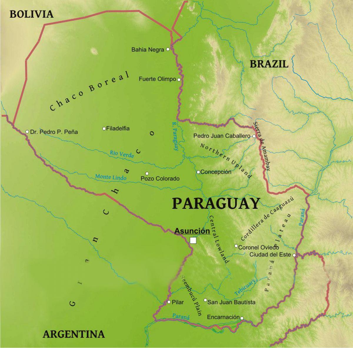 Mapa Paraguaj geografia
