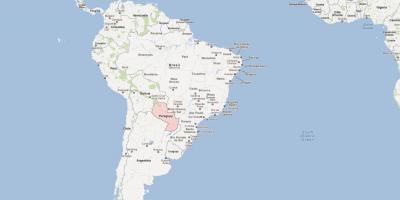 Mapa Paraguaj južná amerika