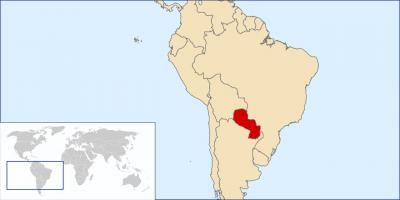 Paraguaj polohu na mape sveta