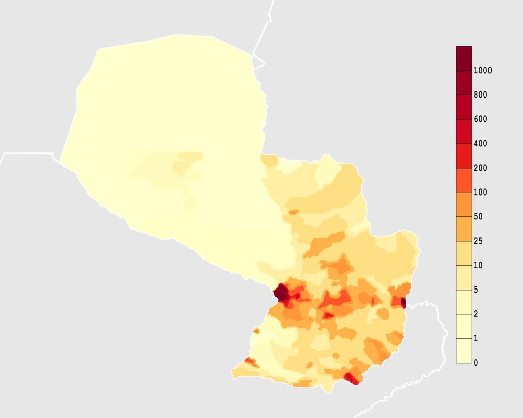 Mapa Paraguaj klímy