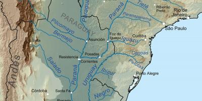 Mapa rieky Paraguaj